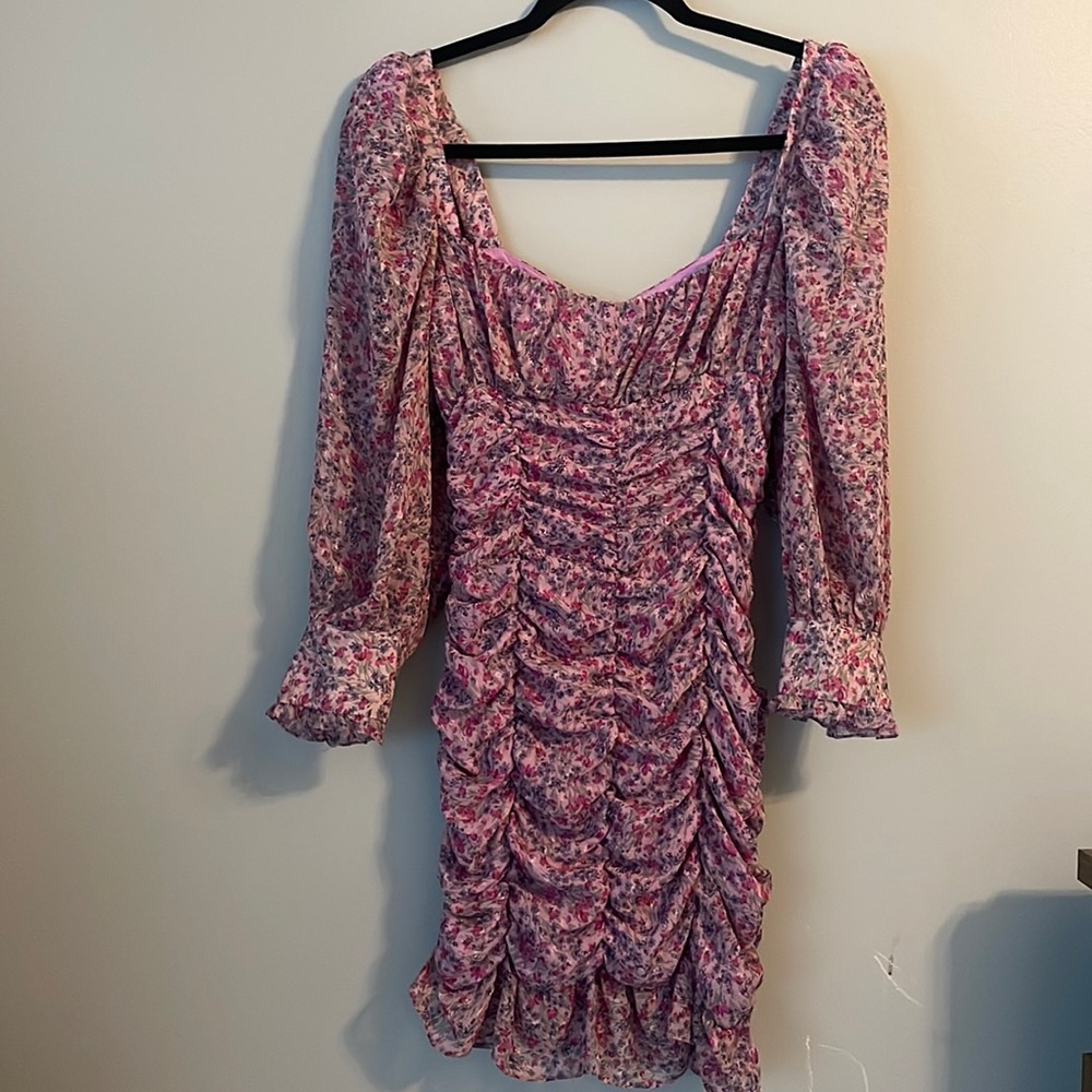 Rouchet bodycon mini dress